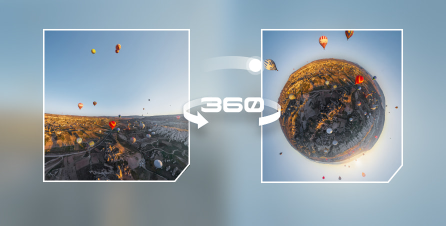360도 영상을 촬영하고 스마트폰에서 원하는 방향으로 리프레이밍하는 장면